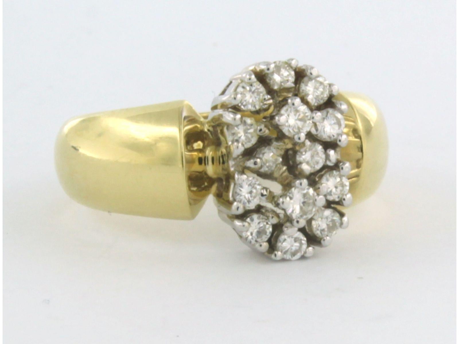 Ring with diamond 18k bicolour gold 1