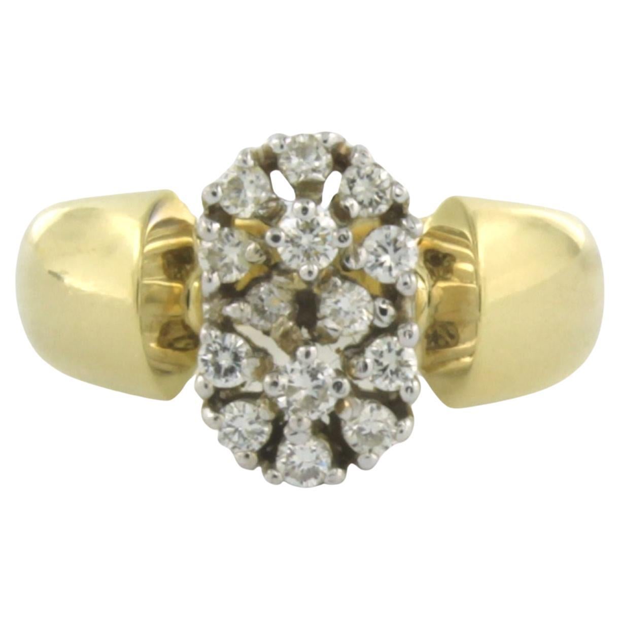 Ring with diamond 18k bicolour gold