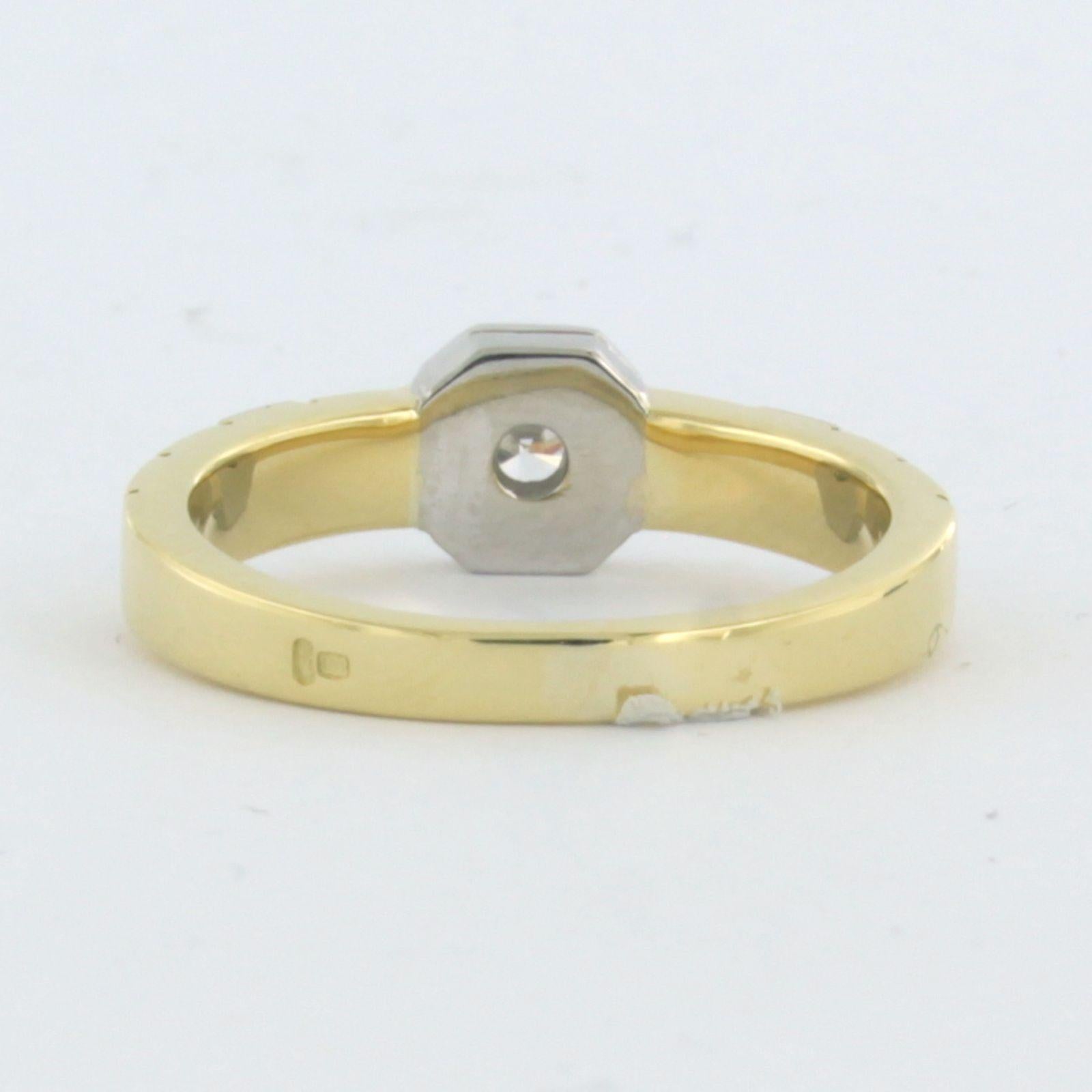 Ring with Diamond 18k gold with platina In Good Condition For Sale In The Hague, ZH