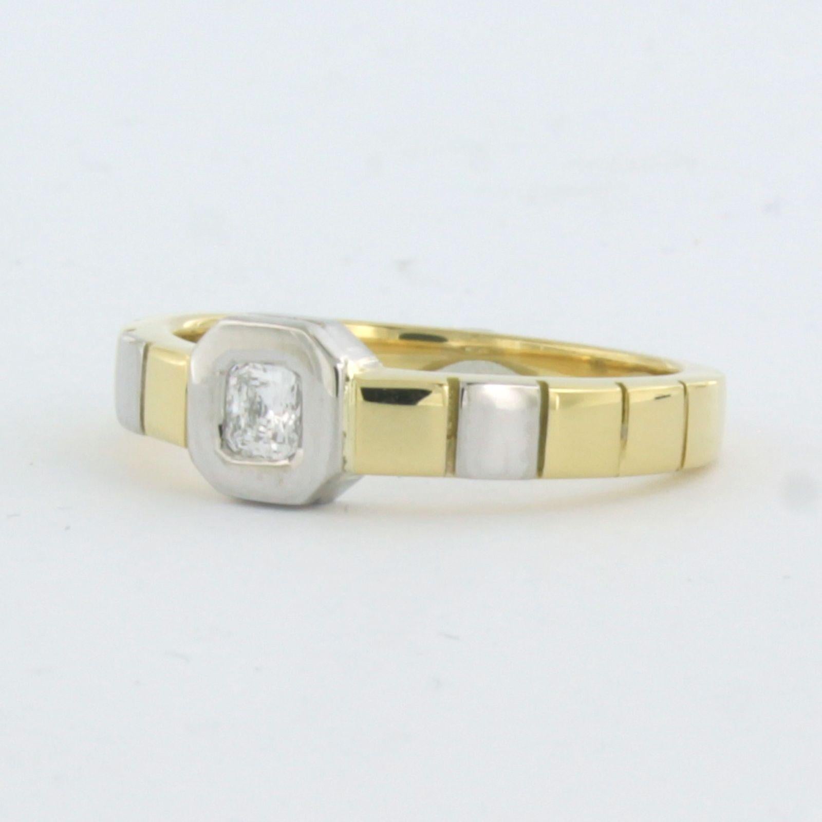 Ring mit Diamant 18 Karat Gold mit Platin und Platin im Angebot 1