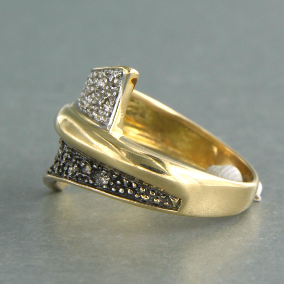 Modern Ring with Diamond 18k yellow gold For Sale