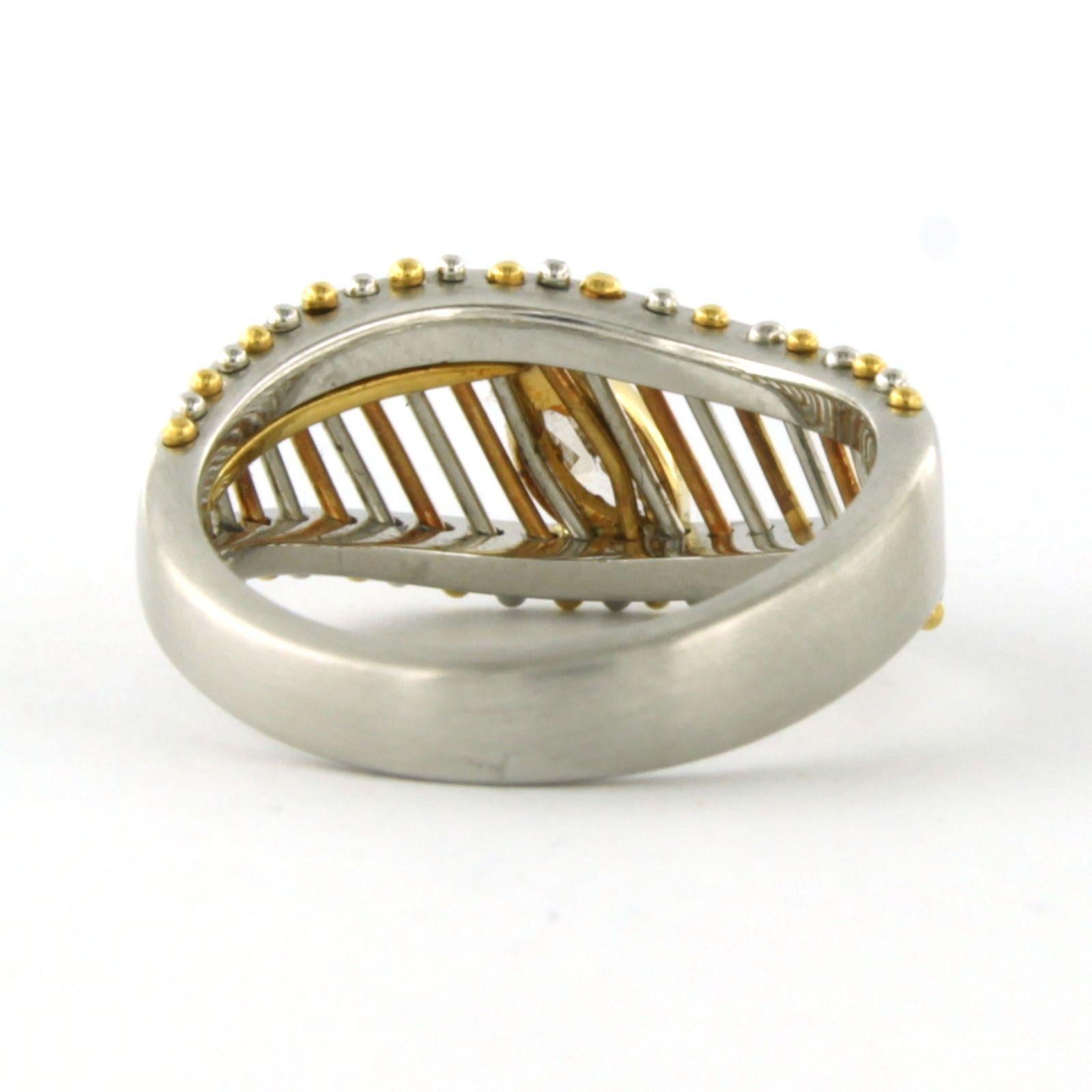 Women's Ring with diamond platinum and 18k yellow gold For Sale
