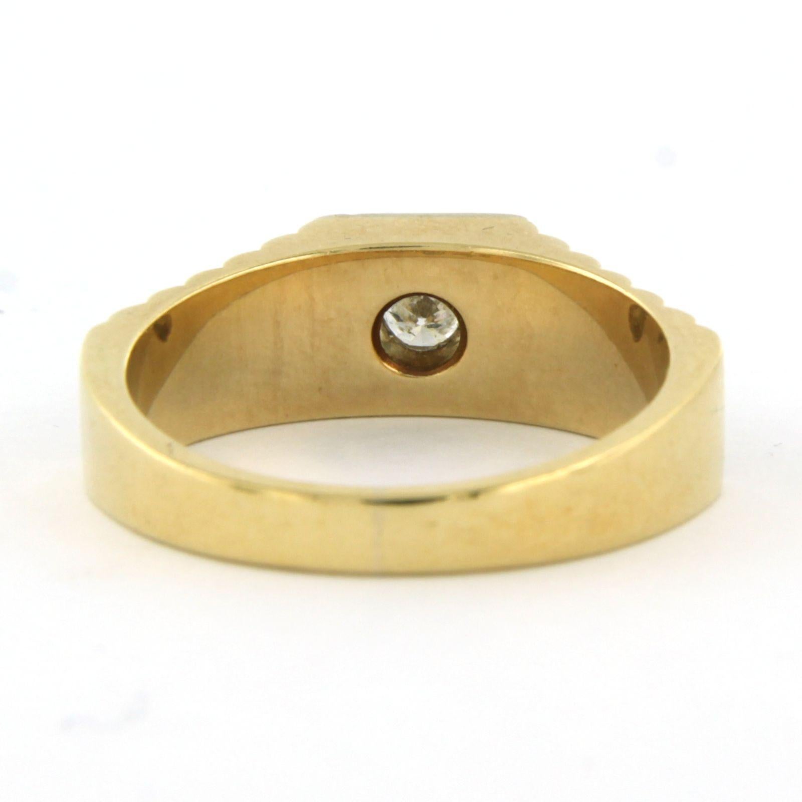 Men's Ring with diamonds 14k bicolour gold For Sale