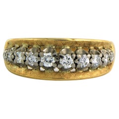 Ring with diamonds 14k bicolour gold