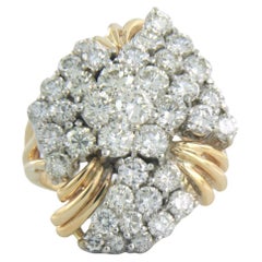 Ring with diamonds 14k bicolour gold