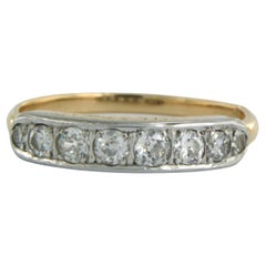 Antique Ring with diamonds 14k bicolour gold