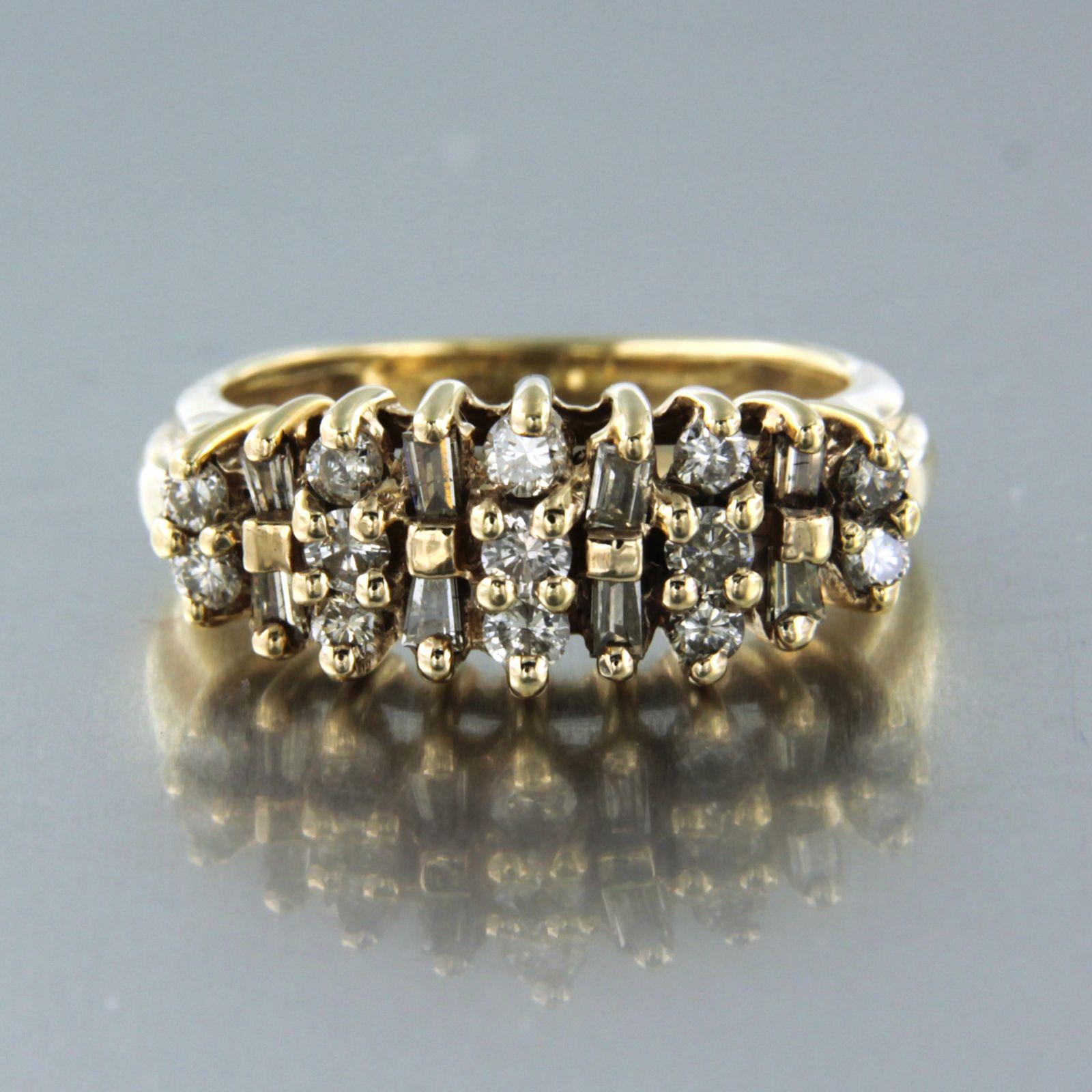 Brilliant Cut Ring with diamonds 14k gold For Sale