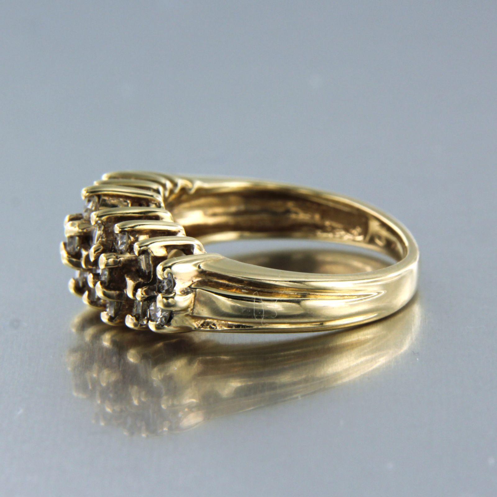Ring with diamonds 14k gold In Good Condition For Sale In The Hague, ZH