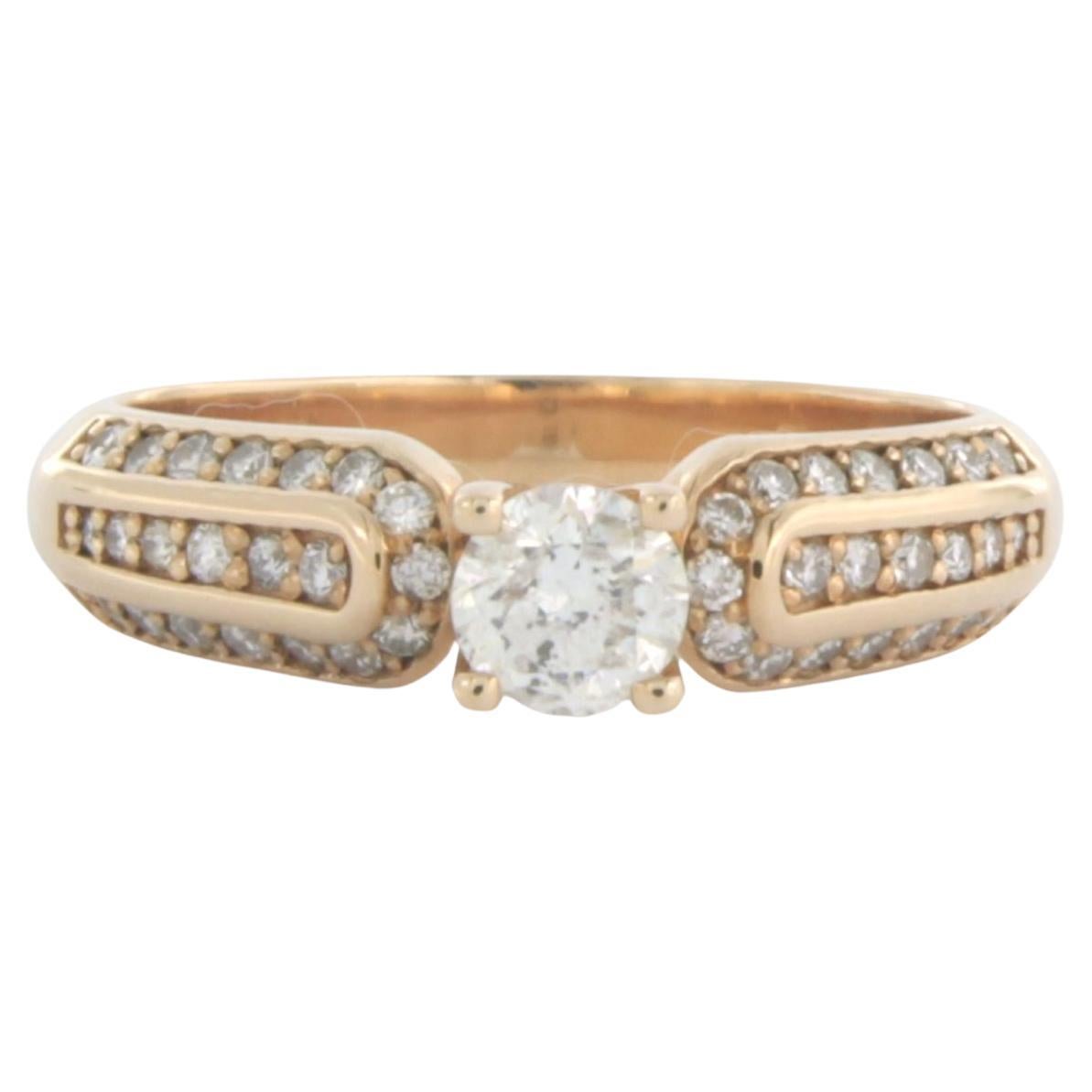 Ring with diamonds 14k pink gold