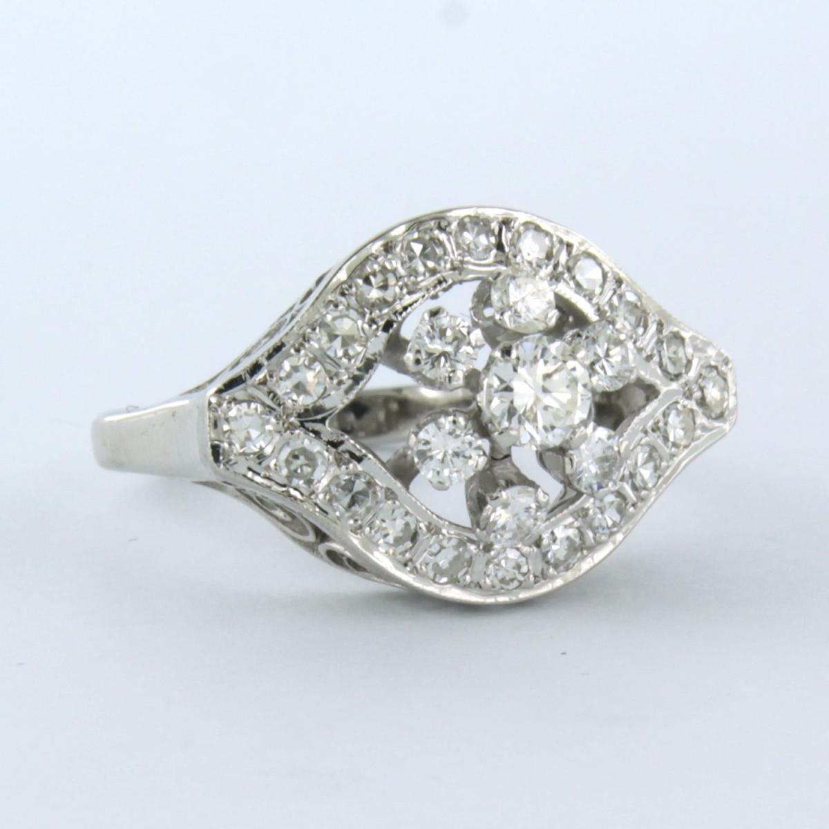 Brilliant Cut Ring with diamonds 14k white gold For Sale