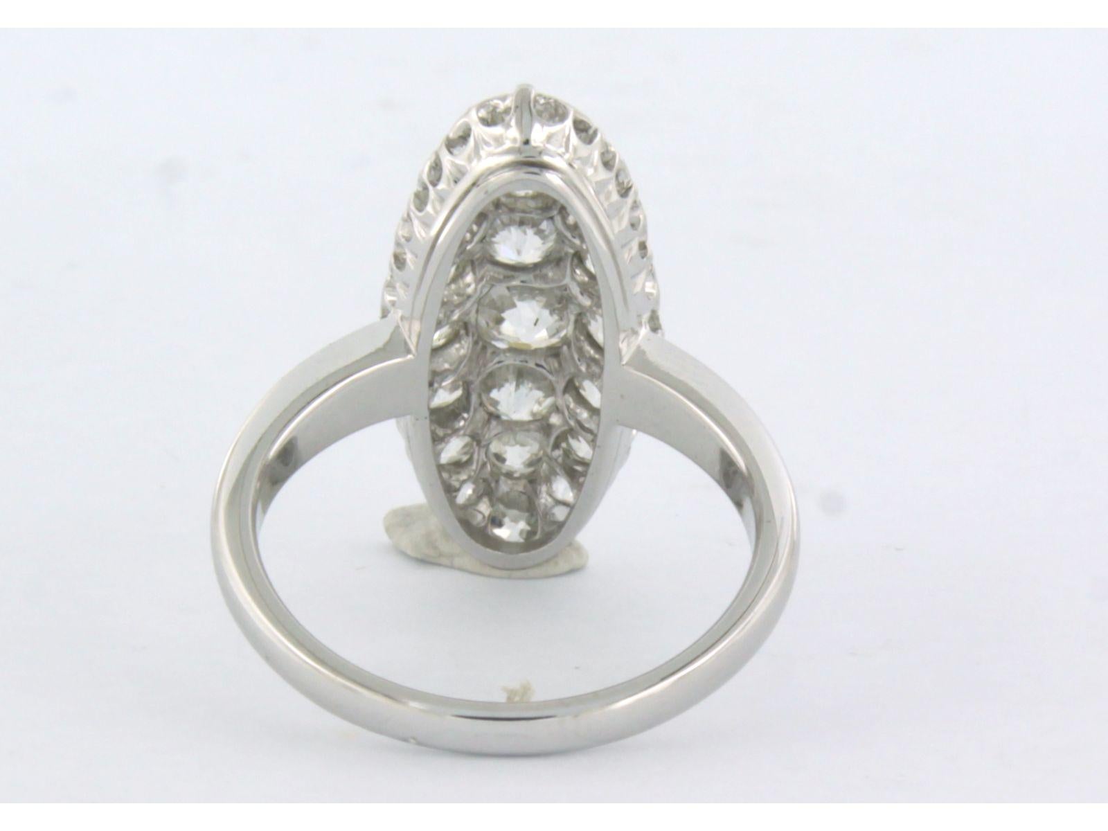 Ring with diamonds 14k white gold In Good Condition For Sale In The Hague, ZH