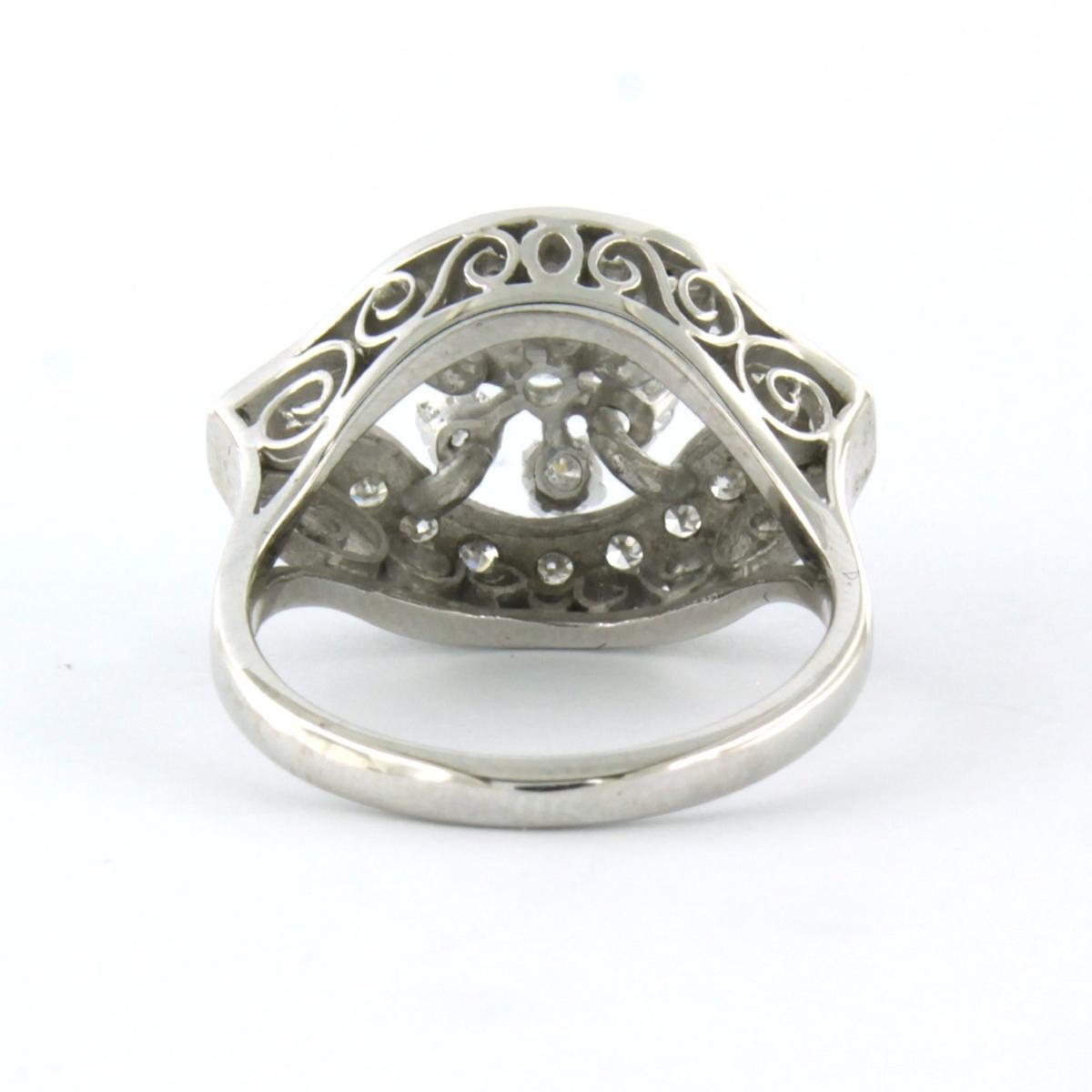 Ring with diamonds 14k white gold In Excellent Condition For Sale In The Hague, ZH