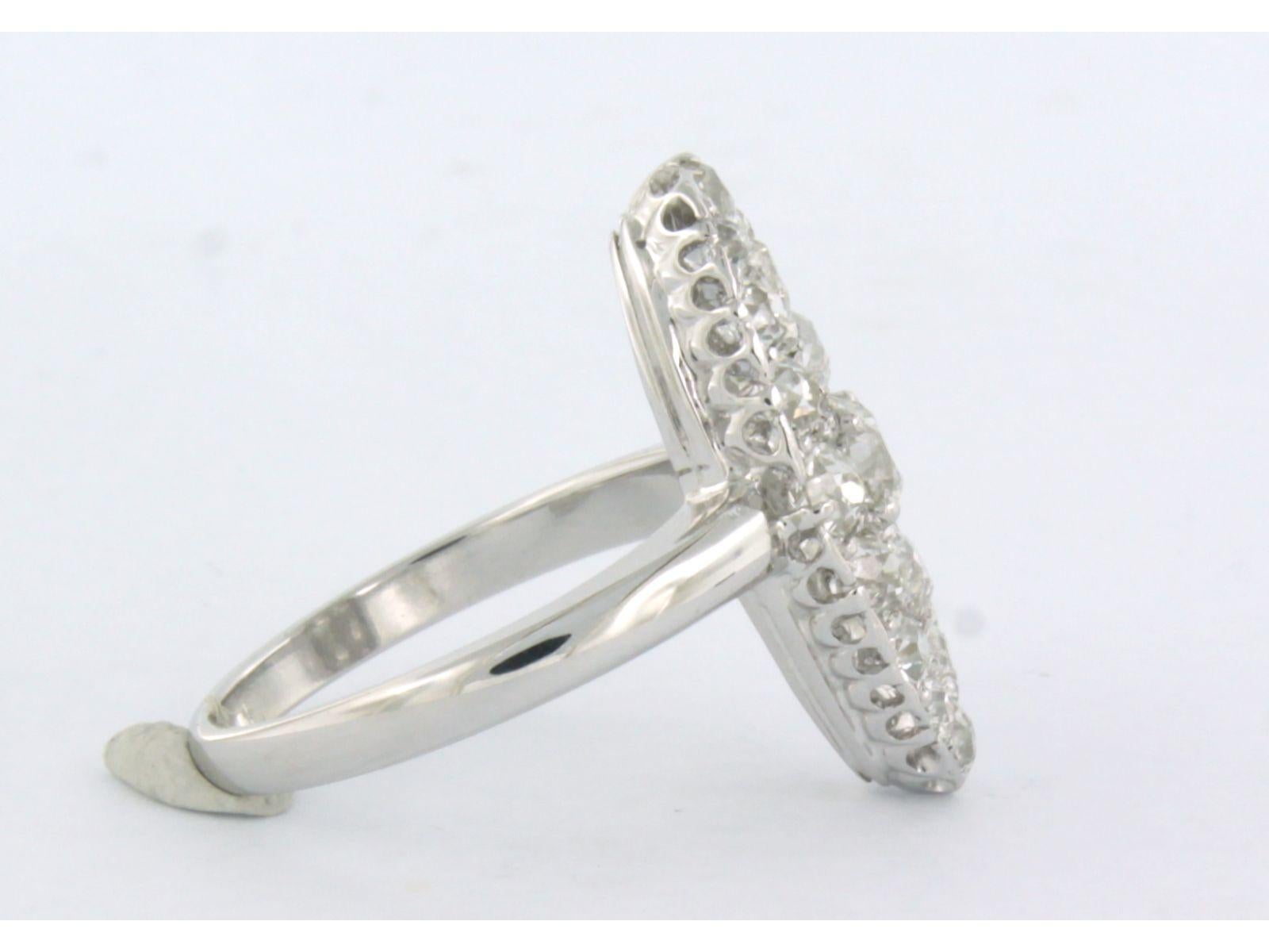 Women's Ring with diamonds 14k white gold For Sale