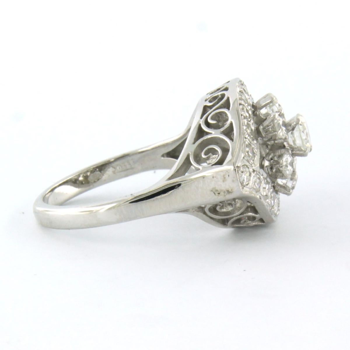 Ring with diamonds 14k white gold For Sale 1