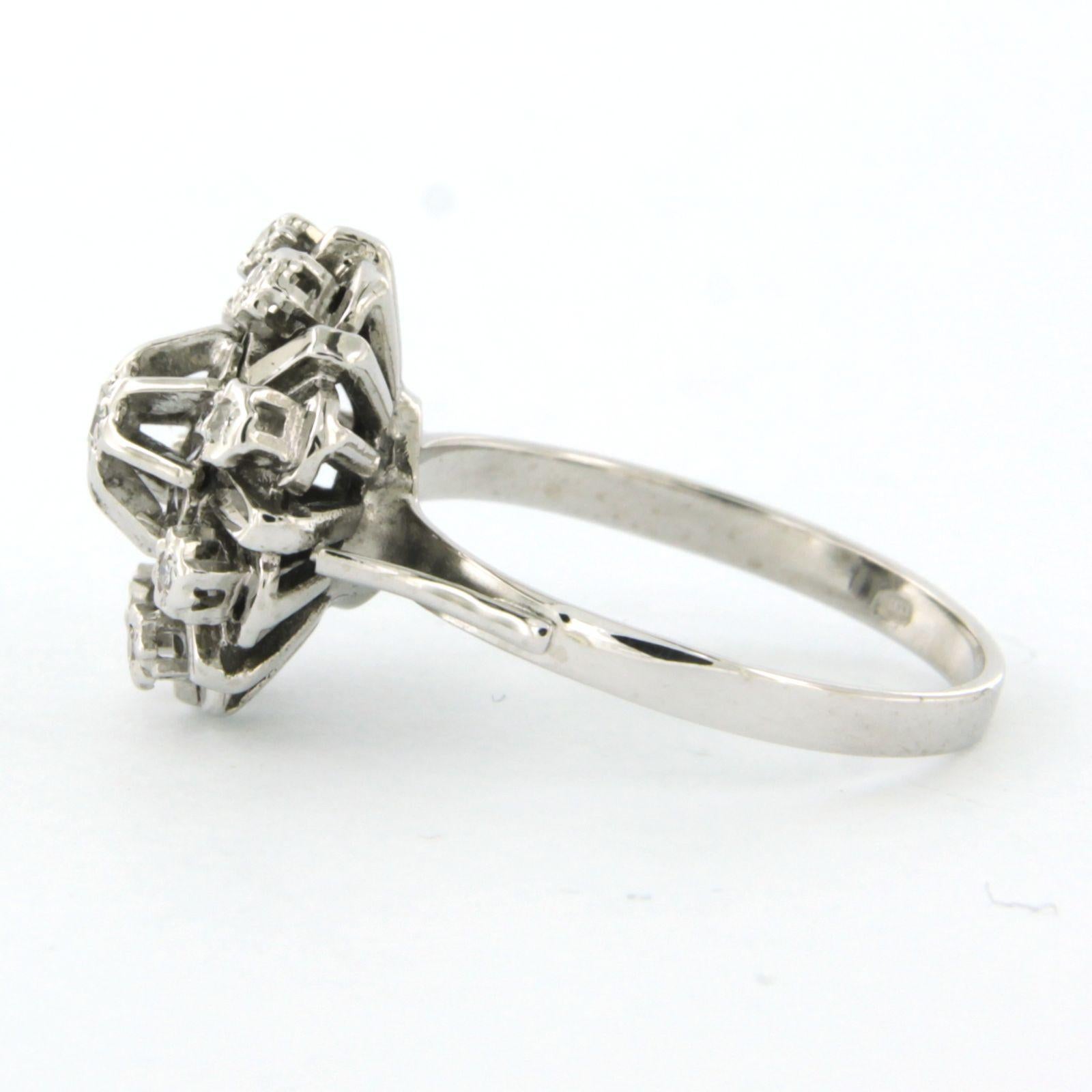 Ring with Diamonds 14k white gold For Sale 1