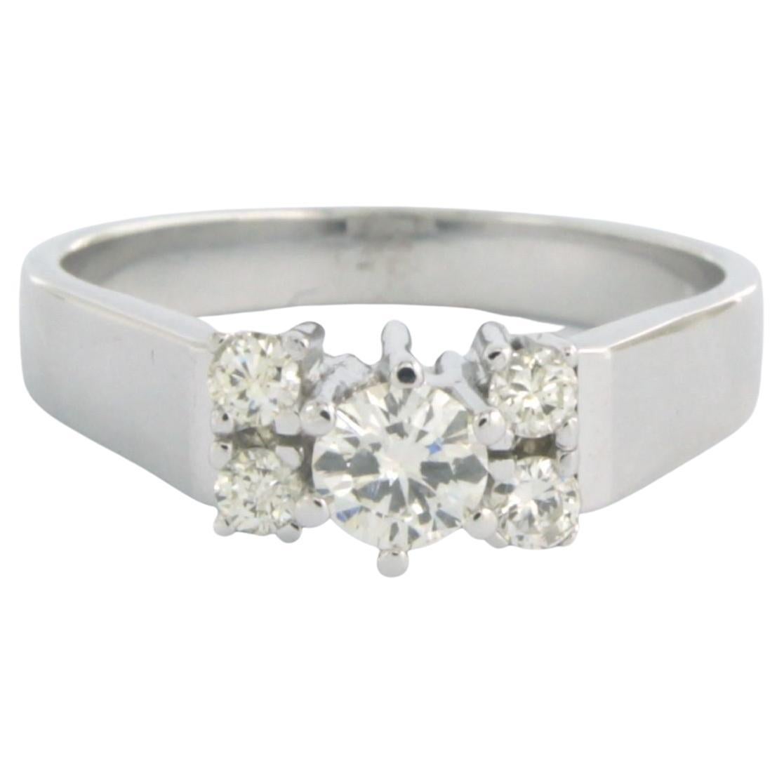 Shop-iGold Pinky Men's Round Band Ring – 1.5ct Iced CZ VVS, 14k White Gold Finish, Hip Hop Style (Sizes 6-12)