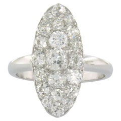 Antique Ring with diamonds 14k white gold