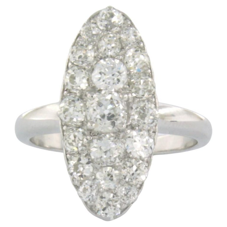 Ring with diamonds 14k white gold For Sale at 1stDibs Ring with diamonds 14k white gold