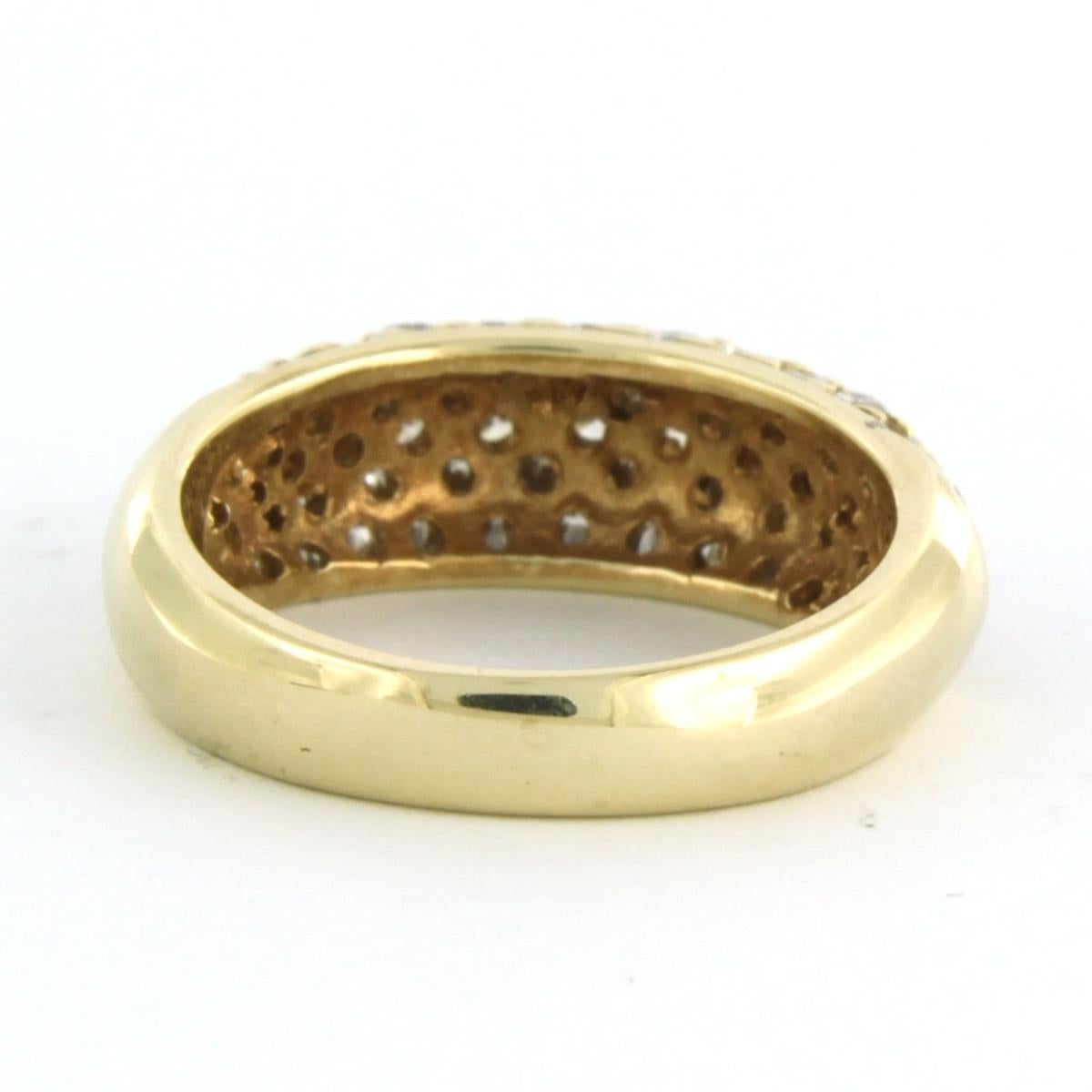Ring with diamonds 14k yellow gold In Excellent Condition For Sale In The Hague, ZH