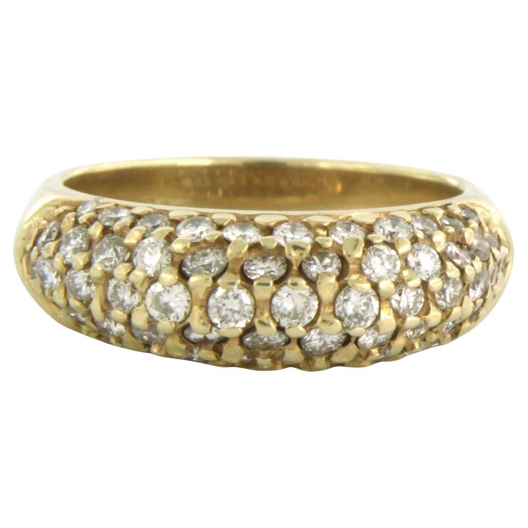 Ring with diamonds 14k yellow gold For Sale