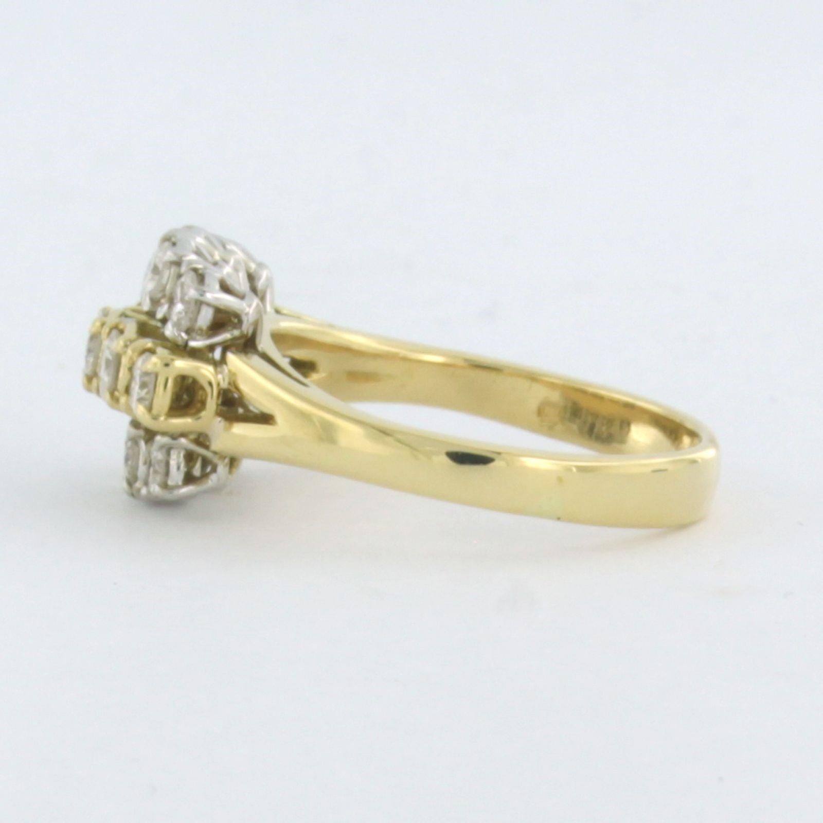 Ring with diamonds 18k bicolor gold In Good Condition For Sale In The Hague, ZH