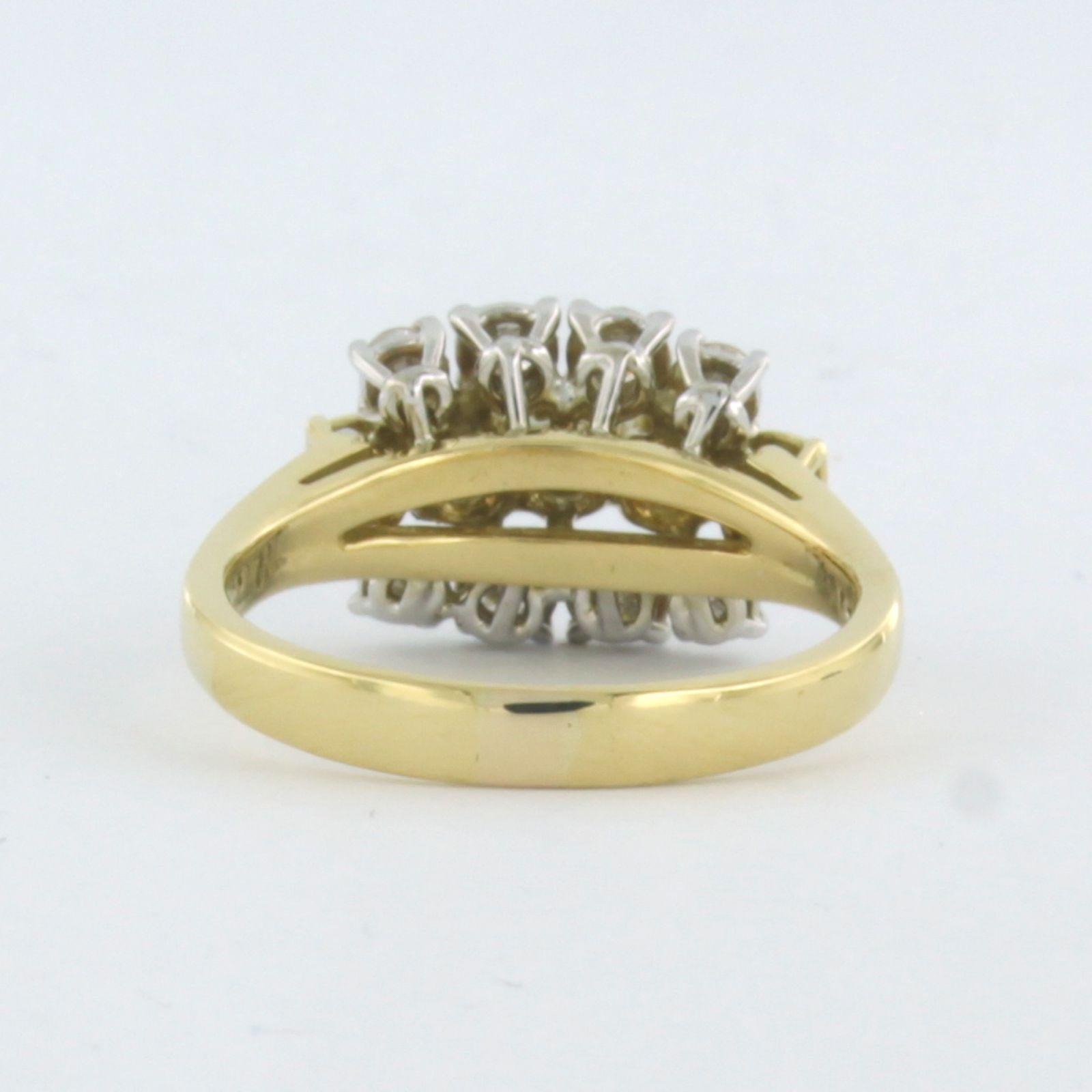 Women's Ring with diamonds 18k bicolor gold For Sale