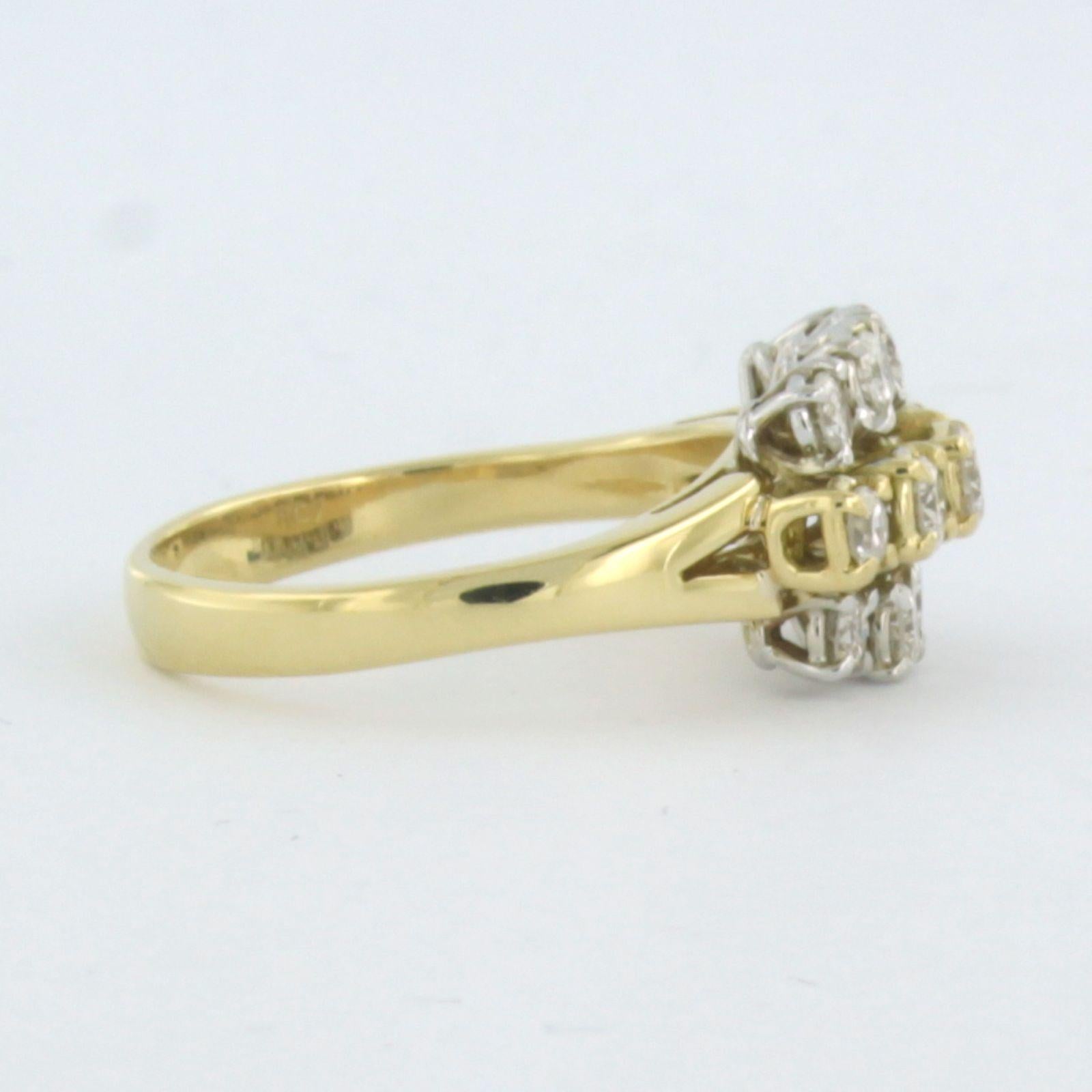 Ring with diamonds 18k bicolor gold For Sale 1