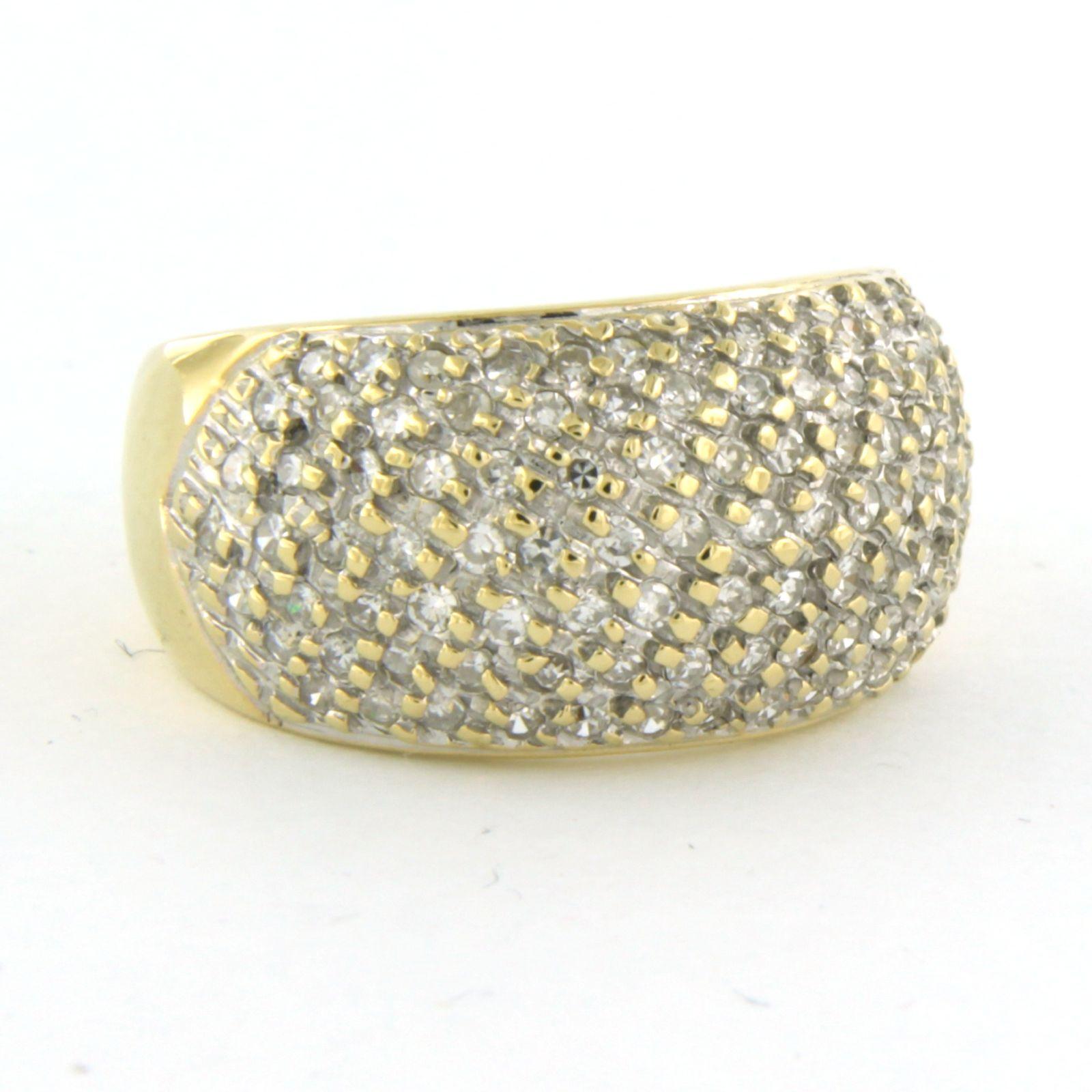 Modern Ring with diamonds 18k bicolour gold For Sale