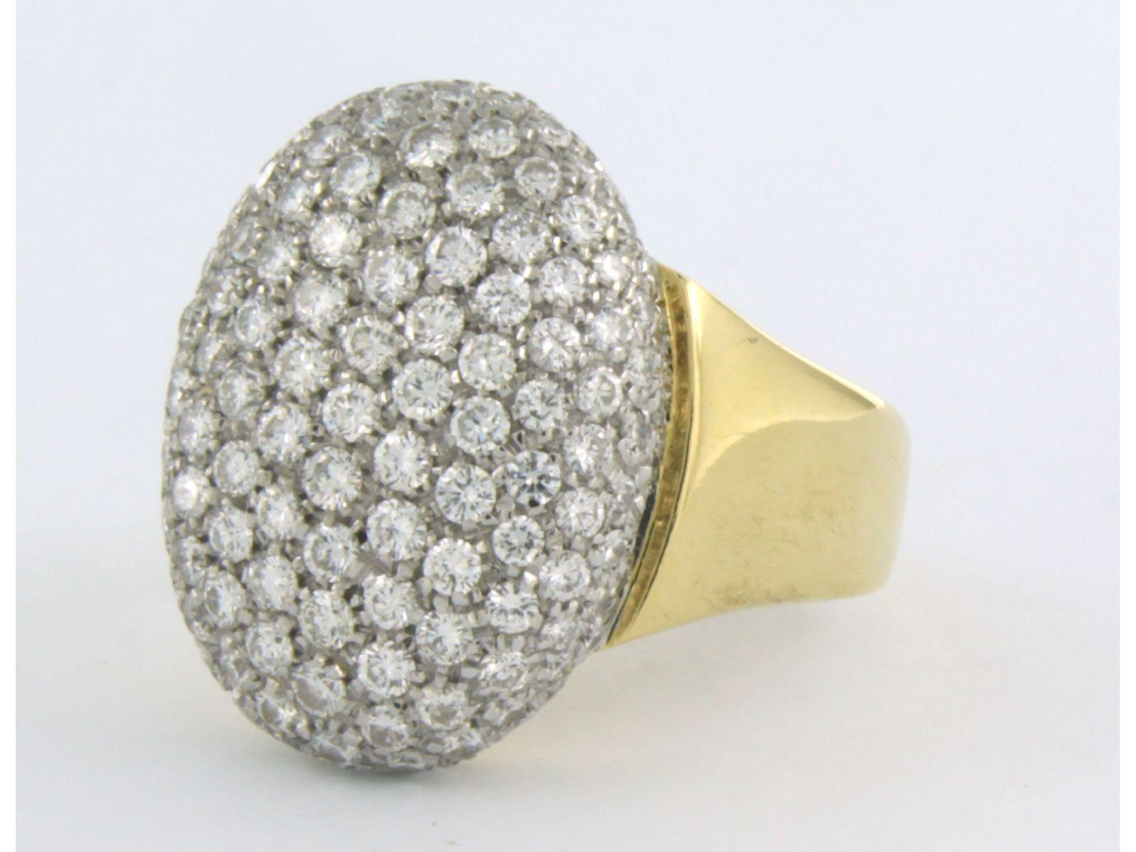 Ring mit Diamanten aus 18 Karat zweifarbigem Gold (Brillantschliff) im Angebot