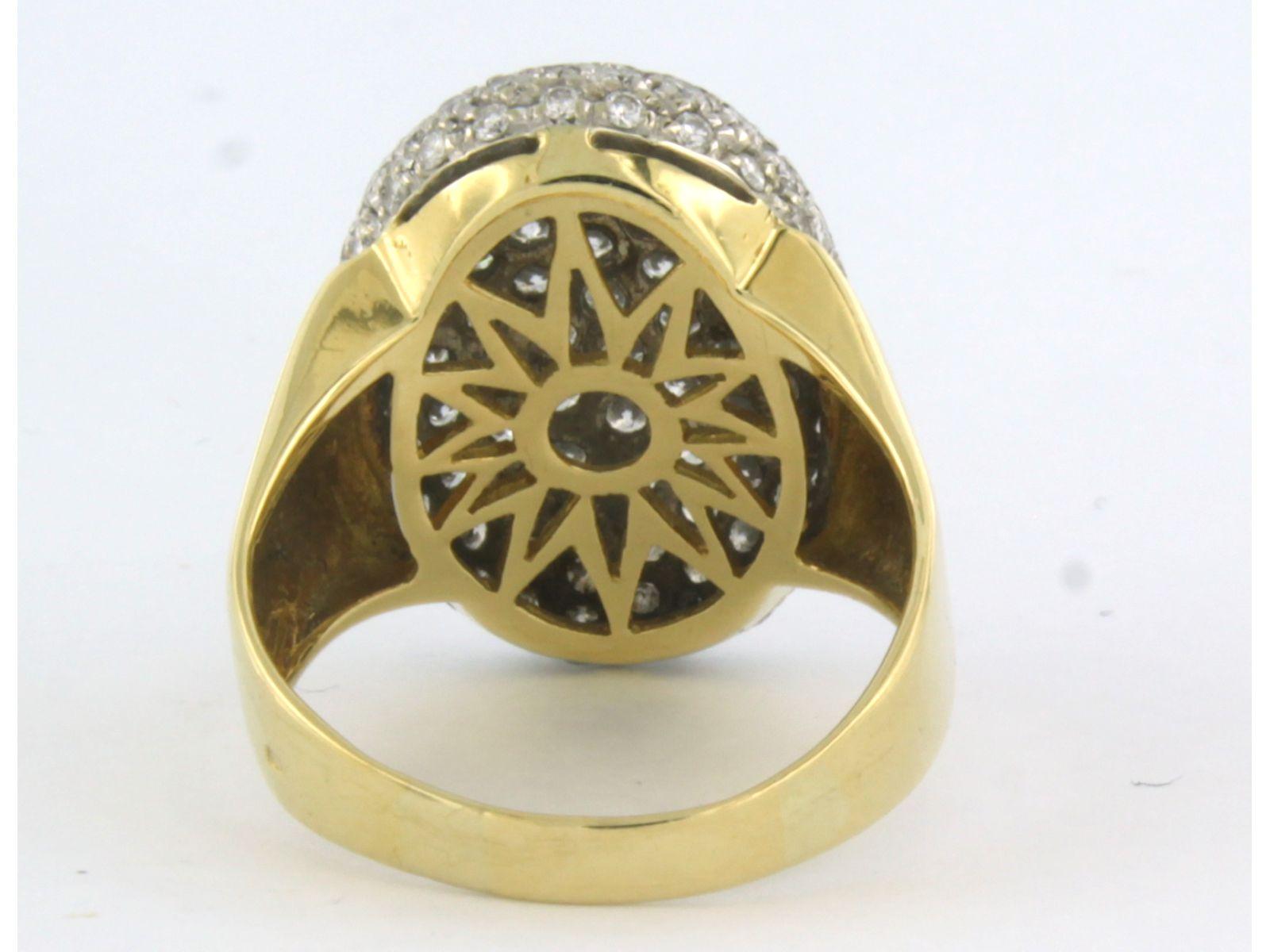 Ring mit Diamanten aus 18 Karat zweifarbigem Gold im Zustand „Gut“ im Angebot in The Hague, ZH