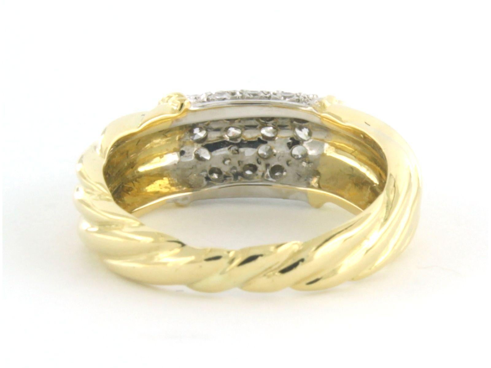 Ring with diamonds 18k bicolour gold  In Good Condition For Sale In The Hague, ZH