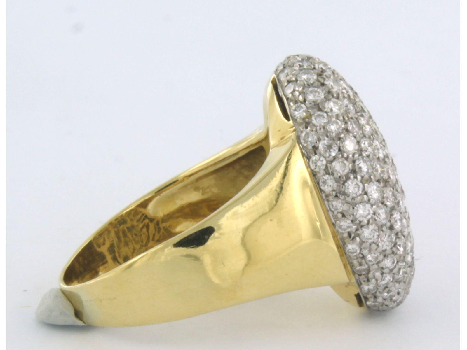 Women's Ring with diamonds 18k bicolour gold For Sale