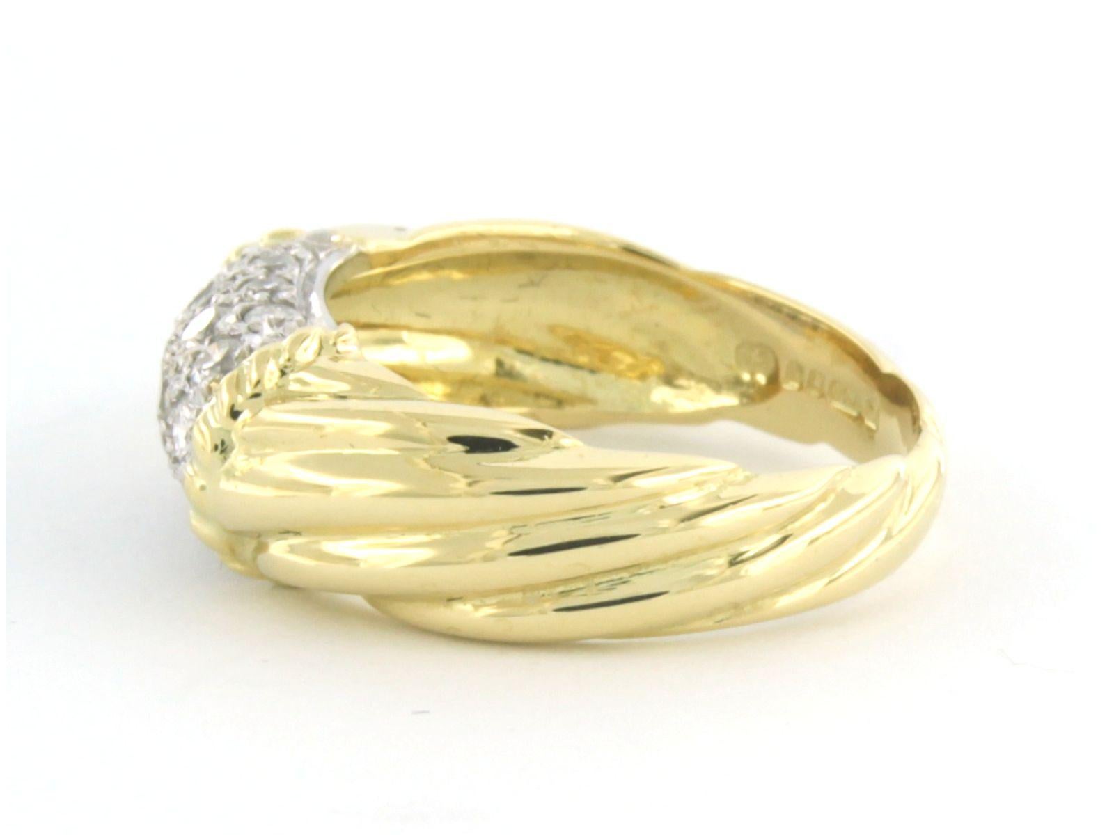 Women's Ring with diamonds 18k bicolour gold  For Sale