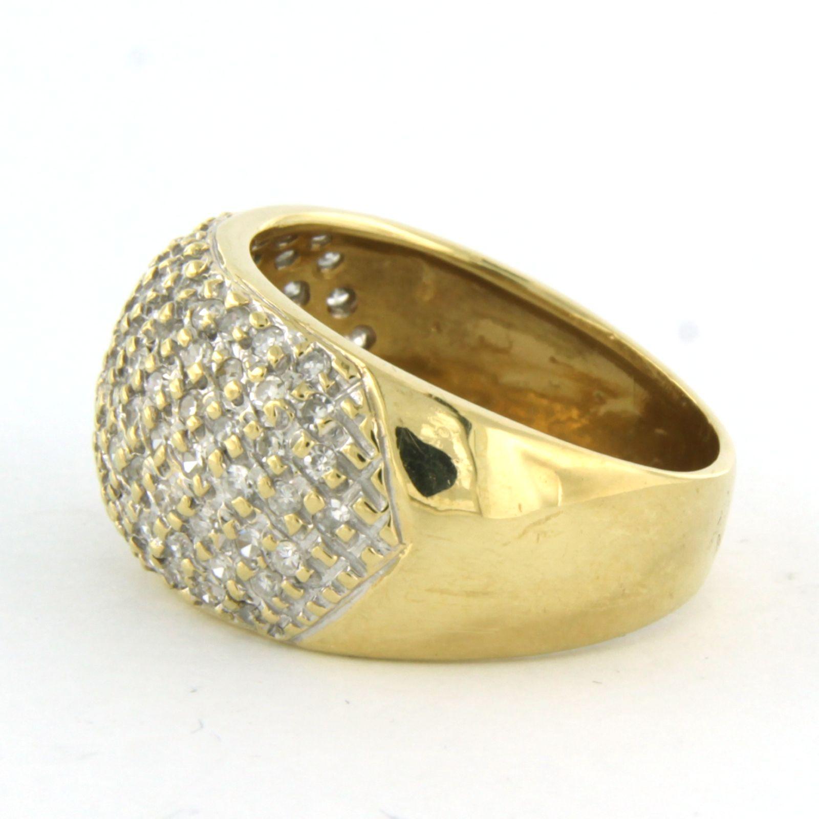 Ring mit Diamanten aus 18 Karat zweifarbigem Gold Damen im Angebot