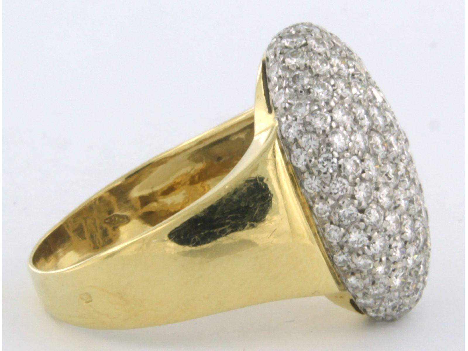 Ring with diamonds 18k bicolour gold For Sale 1