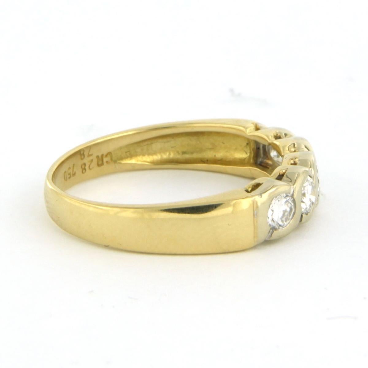 Ring with diamonds 18k bicolour gold For Sale 1