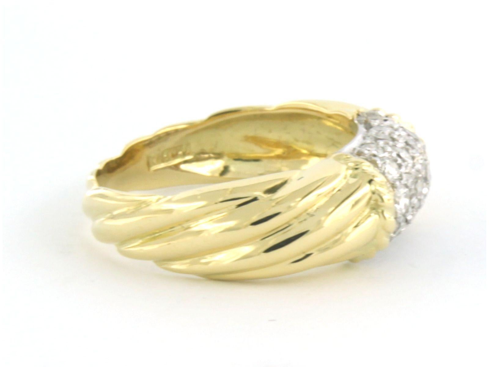 Ring with diamonds 18k bicolour gold  For Sale 1