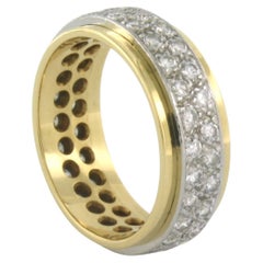 Ring with diamonds 18k bicolour gold