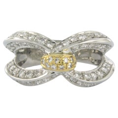 Ring with diamonds 18k bicolour gold