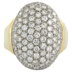 Ring with diamonds 18k bicolour gold