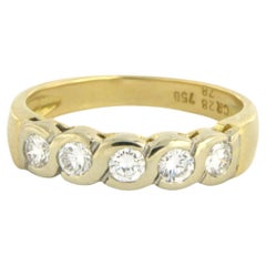 Ring with diamonds 18k bicolour gold