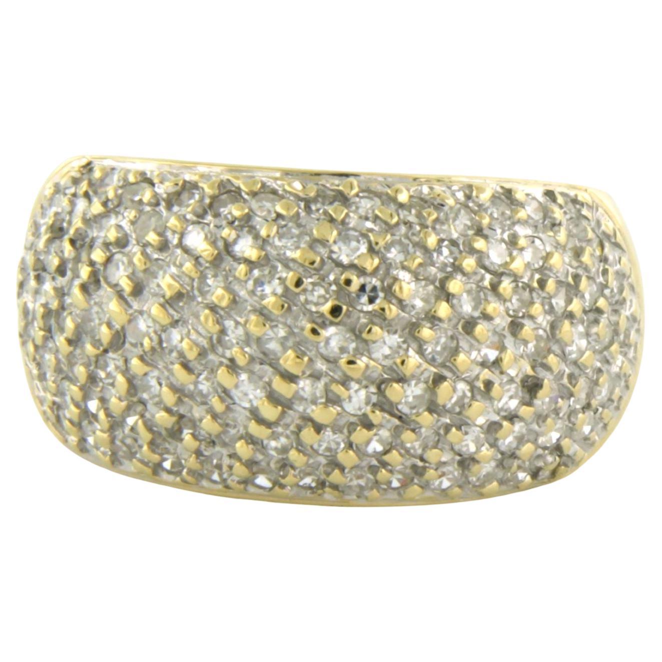 Ring with diamonds 18k bicolour gold