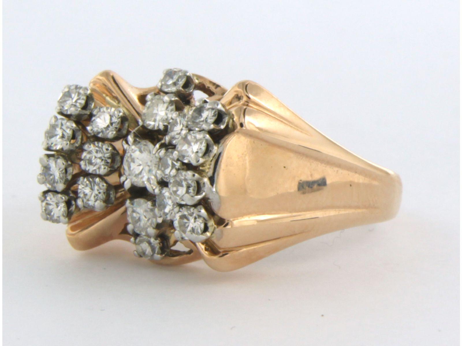 Ring mit Diamanten aus 18 Karat Gold (Brillantschliff) im Angebot