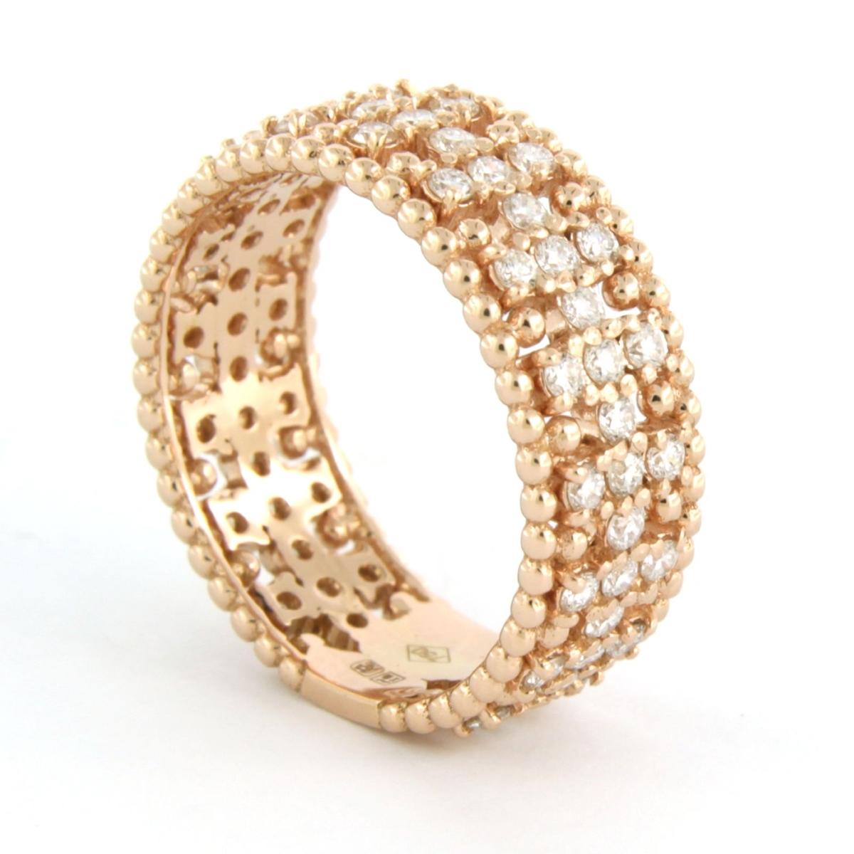 Modern Ring with diamonds 18k pink gold For Sale