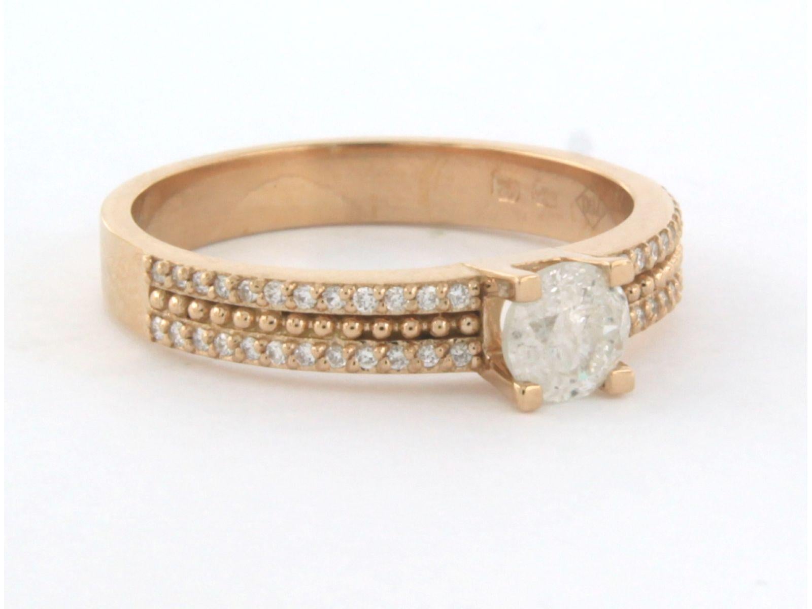 Modern Ring with diamonds 18k pink gold For Sale