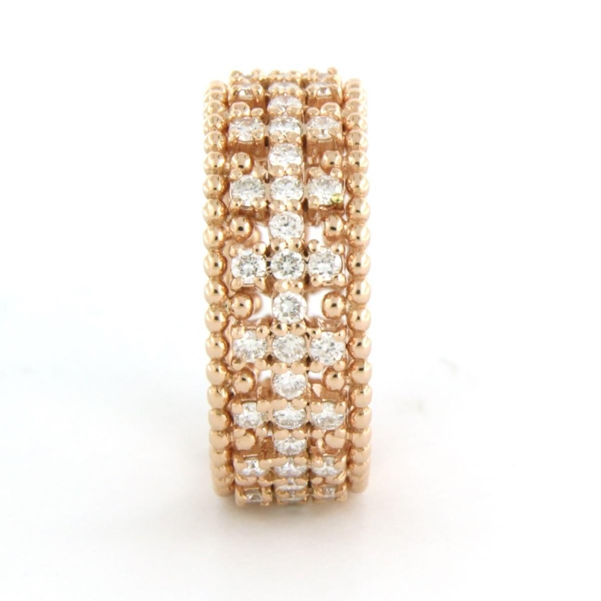 Ring with diamonds 18k pink gold In New Condition For Sale In The Hague, ZH