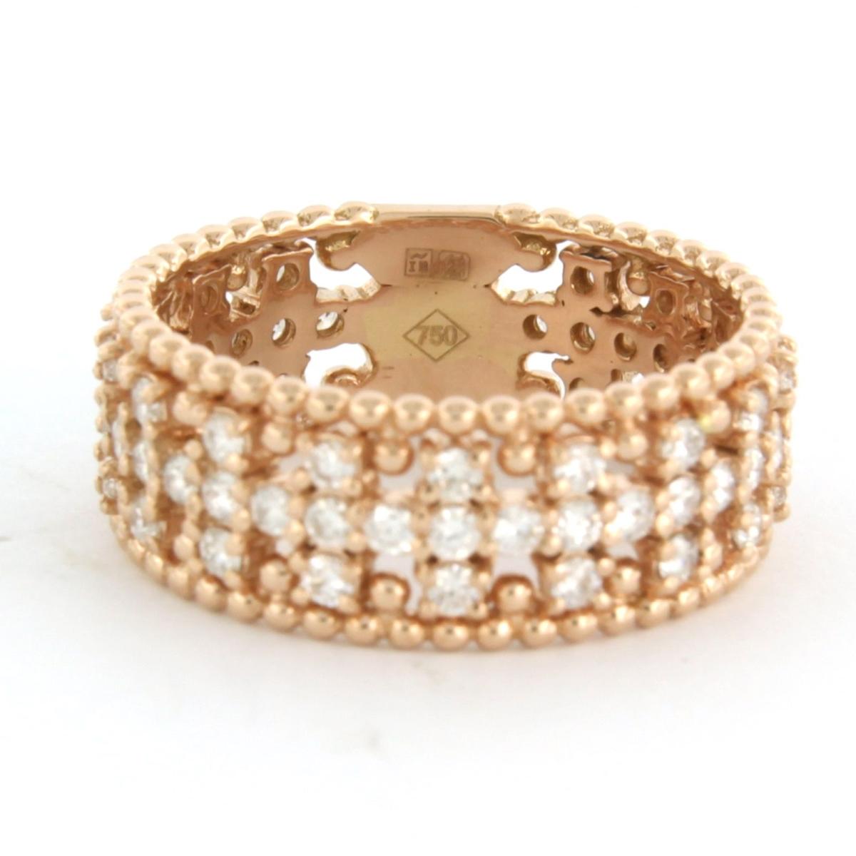 Ring with diamonds 18k pink gold For Sale 1