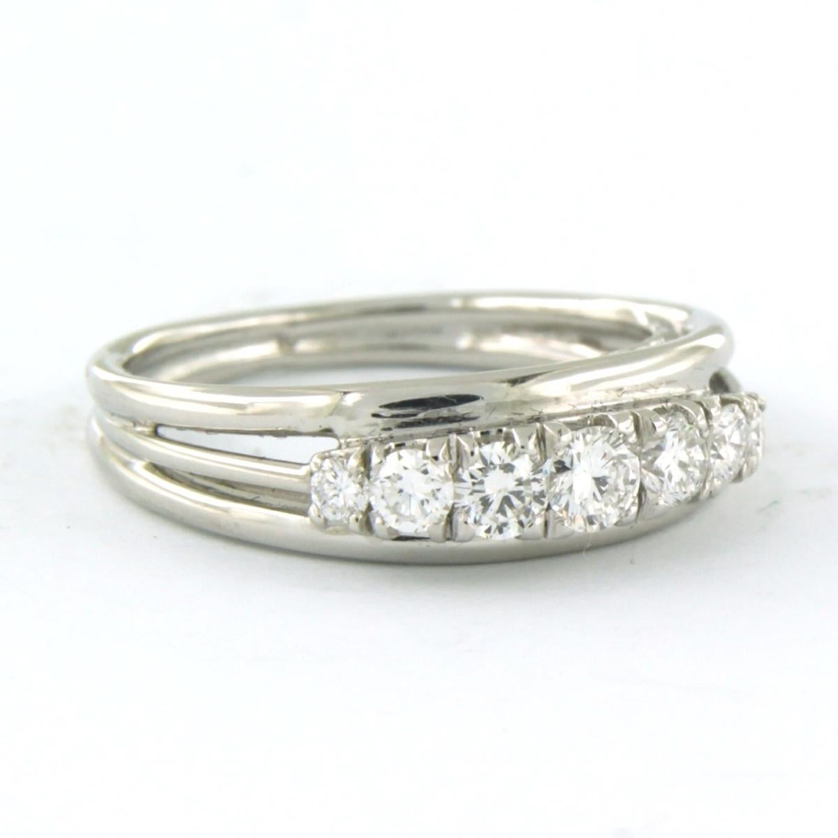 Modern Ring with diamonds 18k white gold For Sale