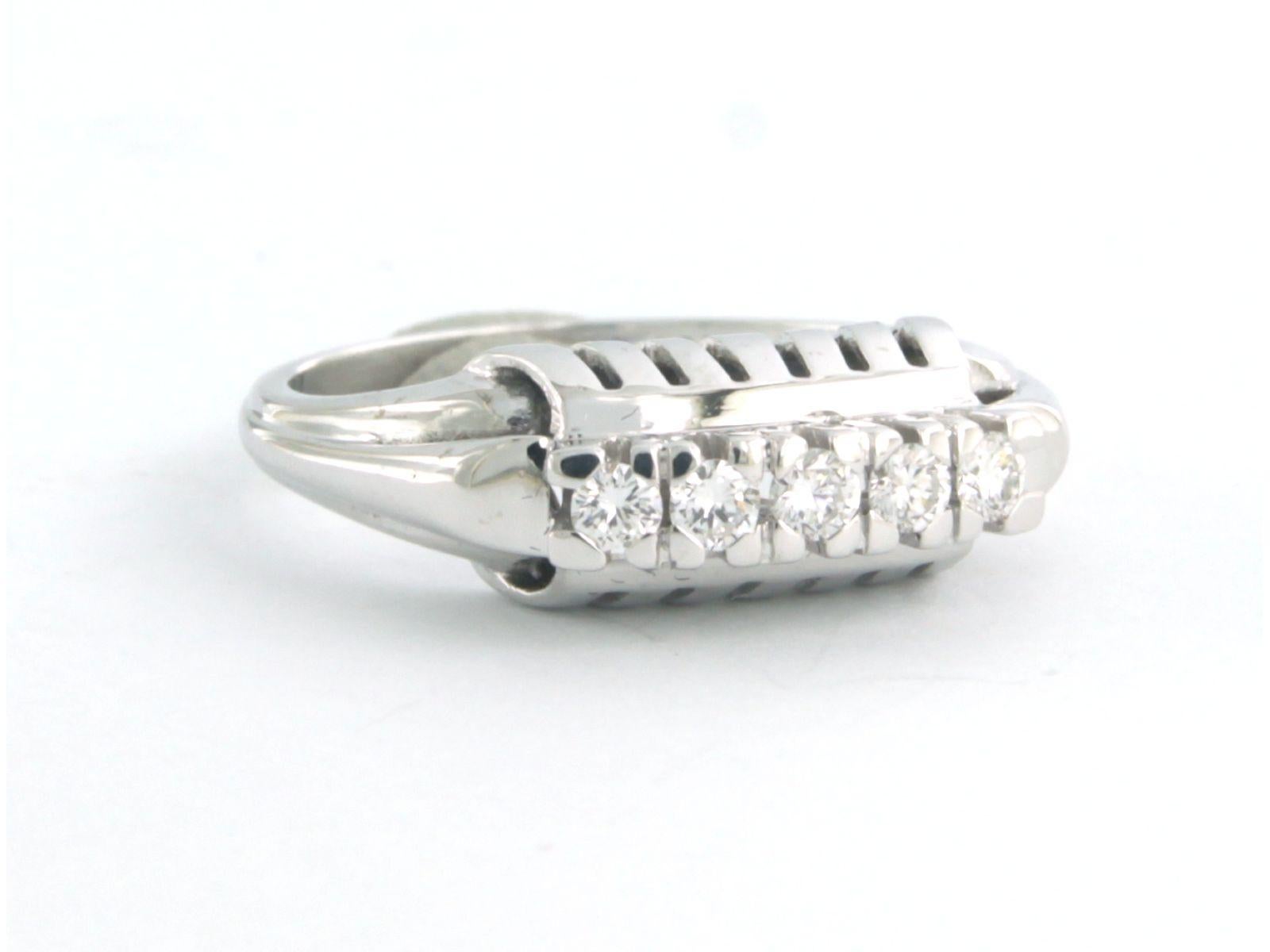 Modern Ring with Diamonds 18k white gold For Sale