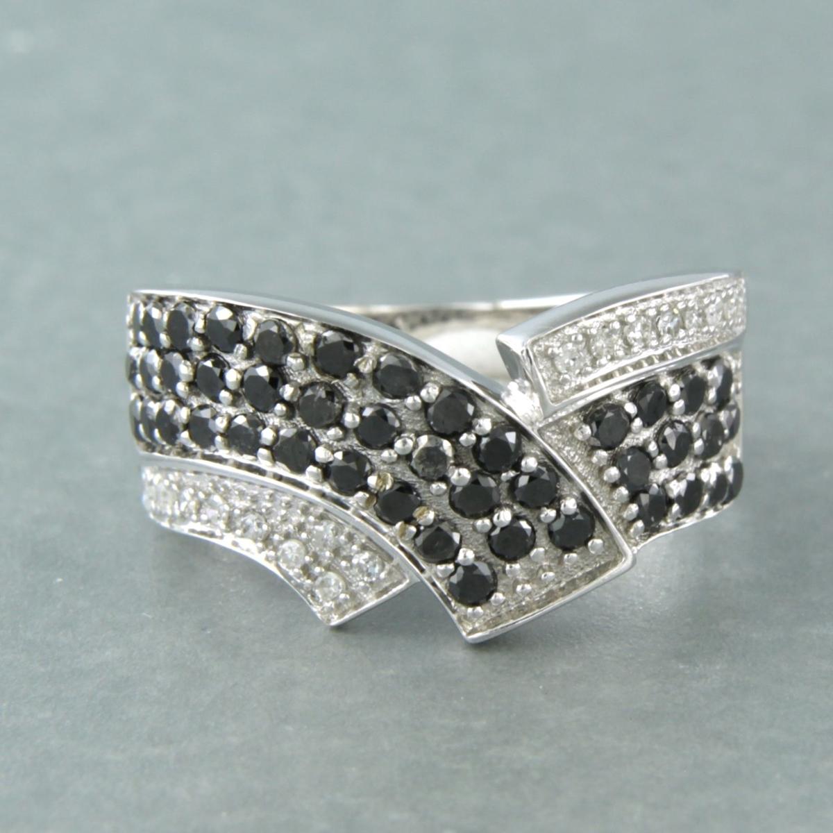 Single Cut Ring with diamonds 18k white gold For Sale